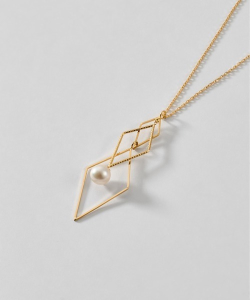 【me.luxe】K10菱光鑽影珍珠項鍊