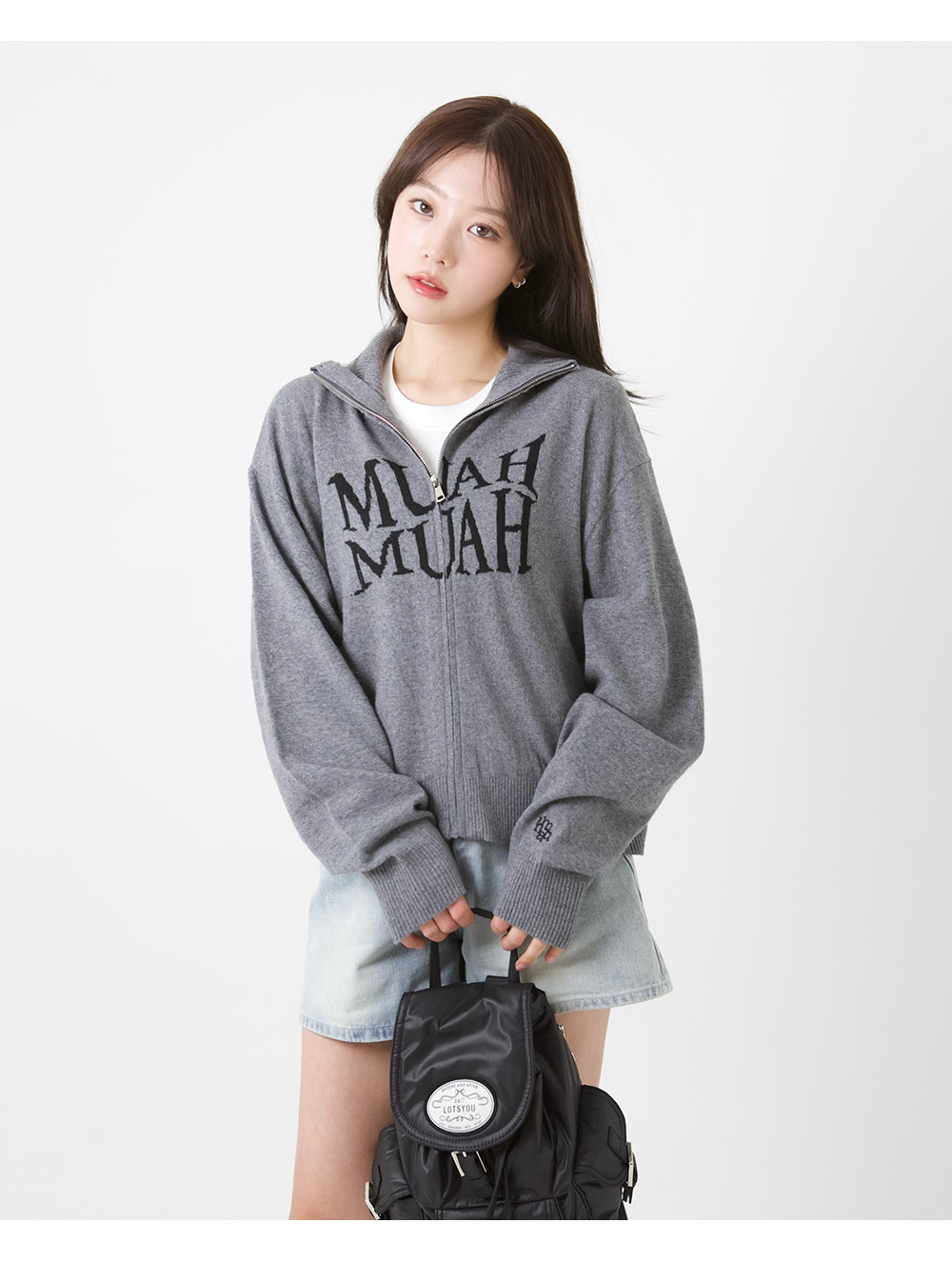 【限時優惠預訂】韓國MUAH MUAH JACQUARD KNIT ZIPUP CARDIGAN（2色）