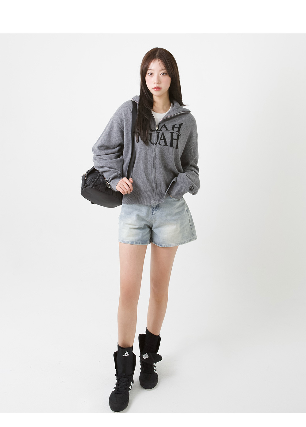 【限時優惠預訂】韓國MUAH MUAH JACQUARD KNIT ZIPUP CARDIGAN（2色）