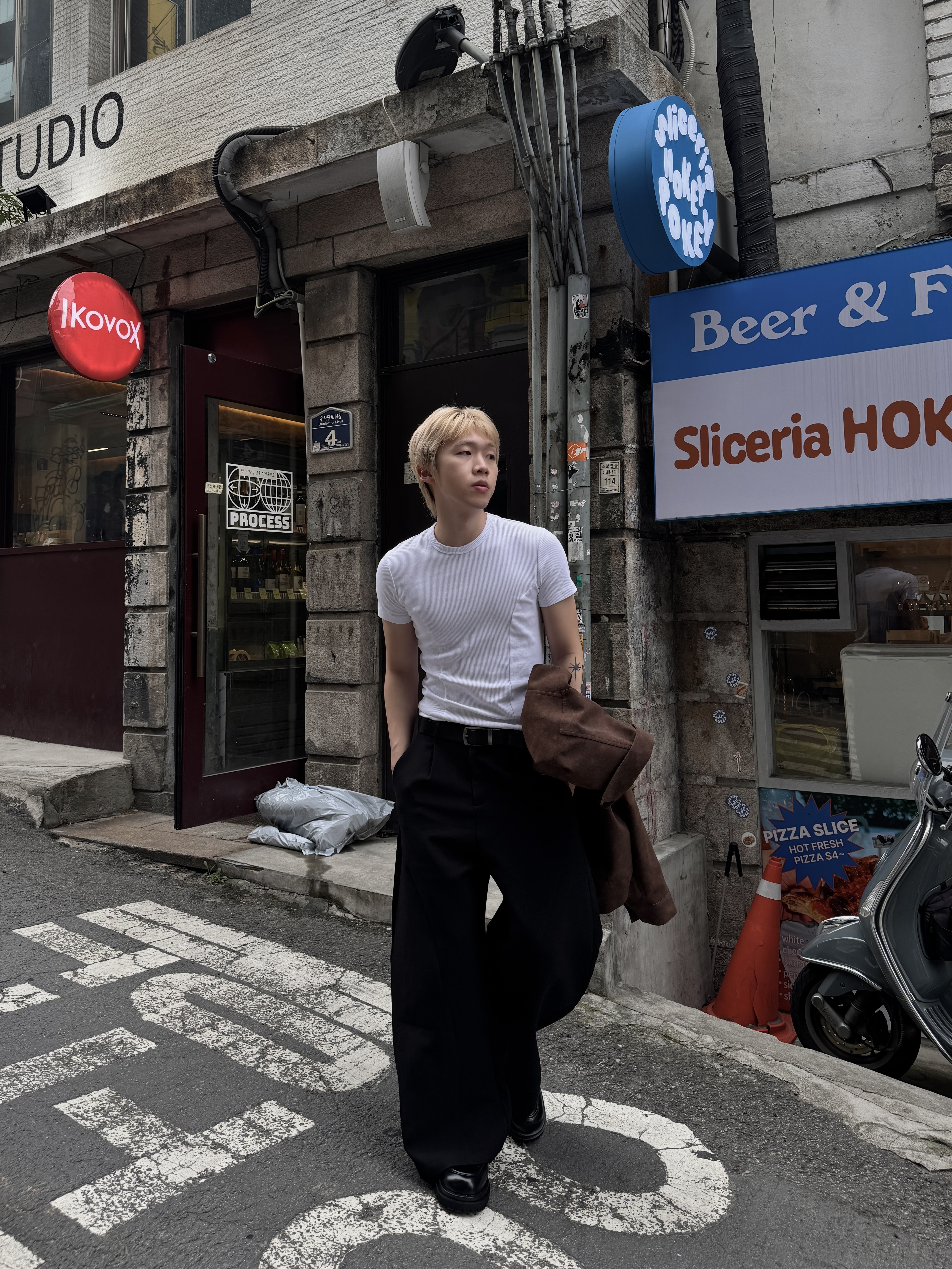 [IDEAL MADE] 立體弧線 寬鬆落地 闊腿 西裝褲（現貨）