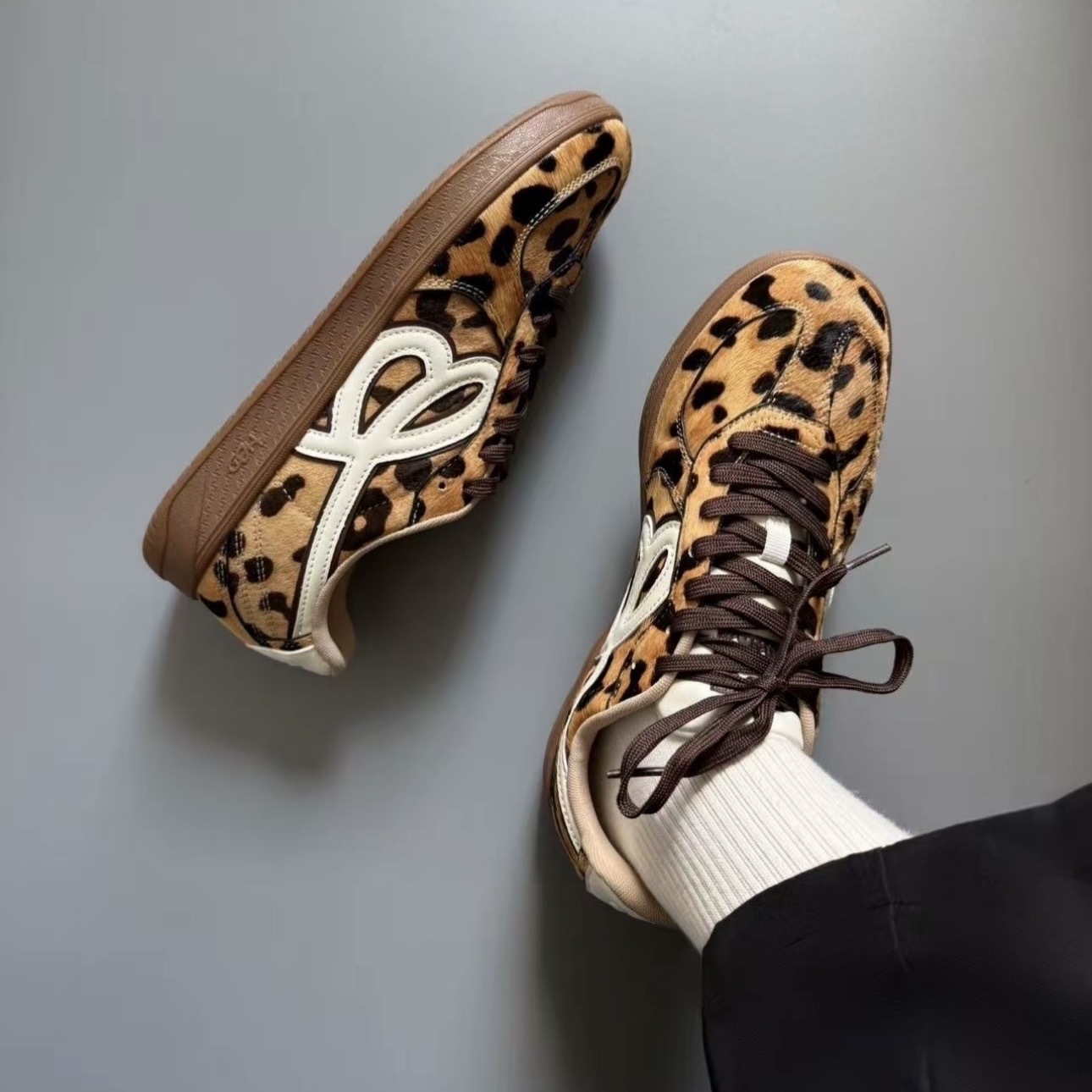HBD x WE FLOWER 豹紋 咖啡 小花鞋 德訓鞋 聯名 百搭舒適 男女同款