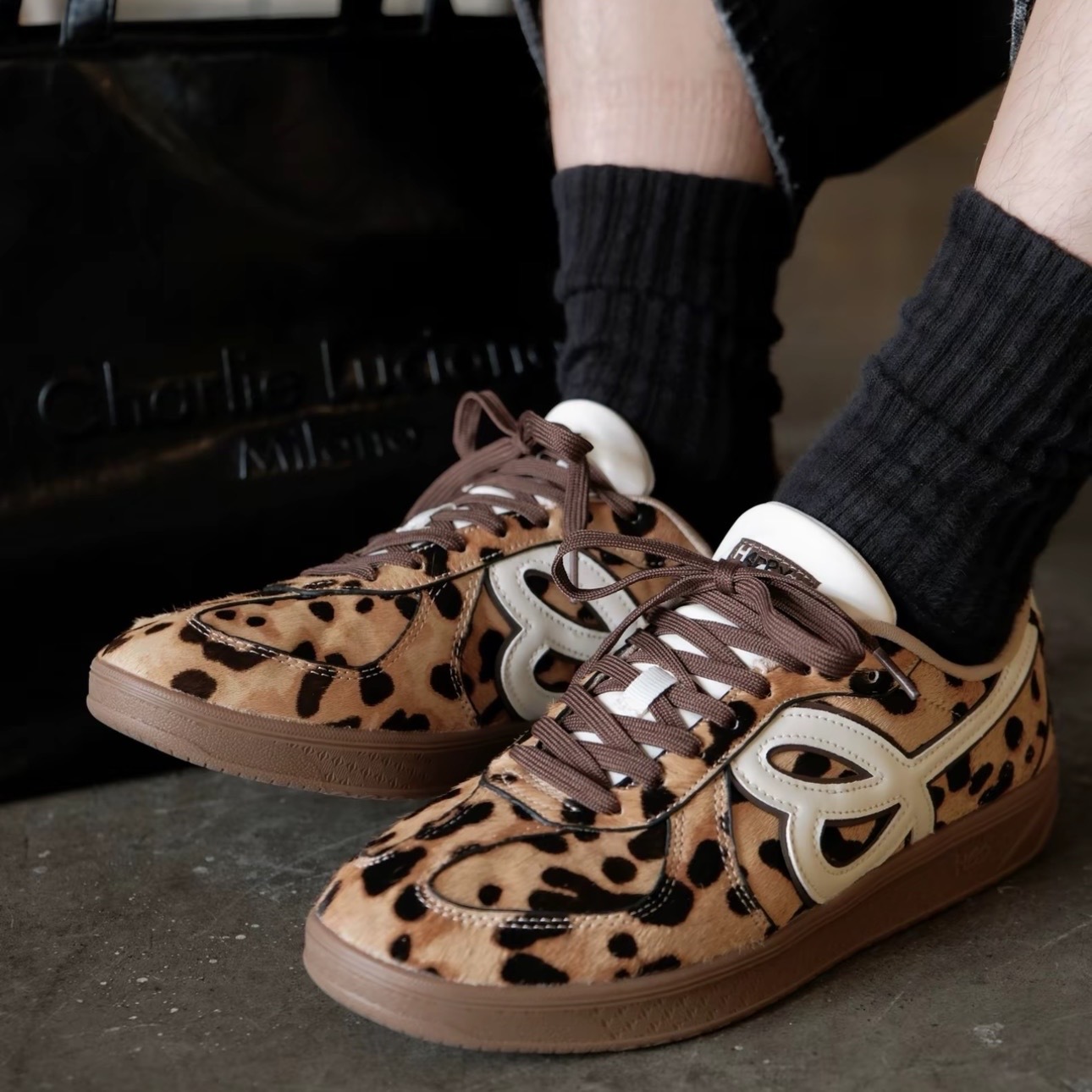 HBD x WE FLOWER 豹紋 咖啡 小花鞋 德訓鞋 聯名 百搭舒適 男女同款