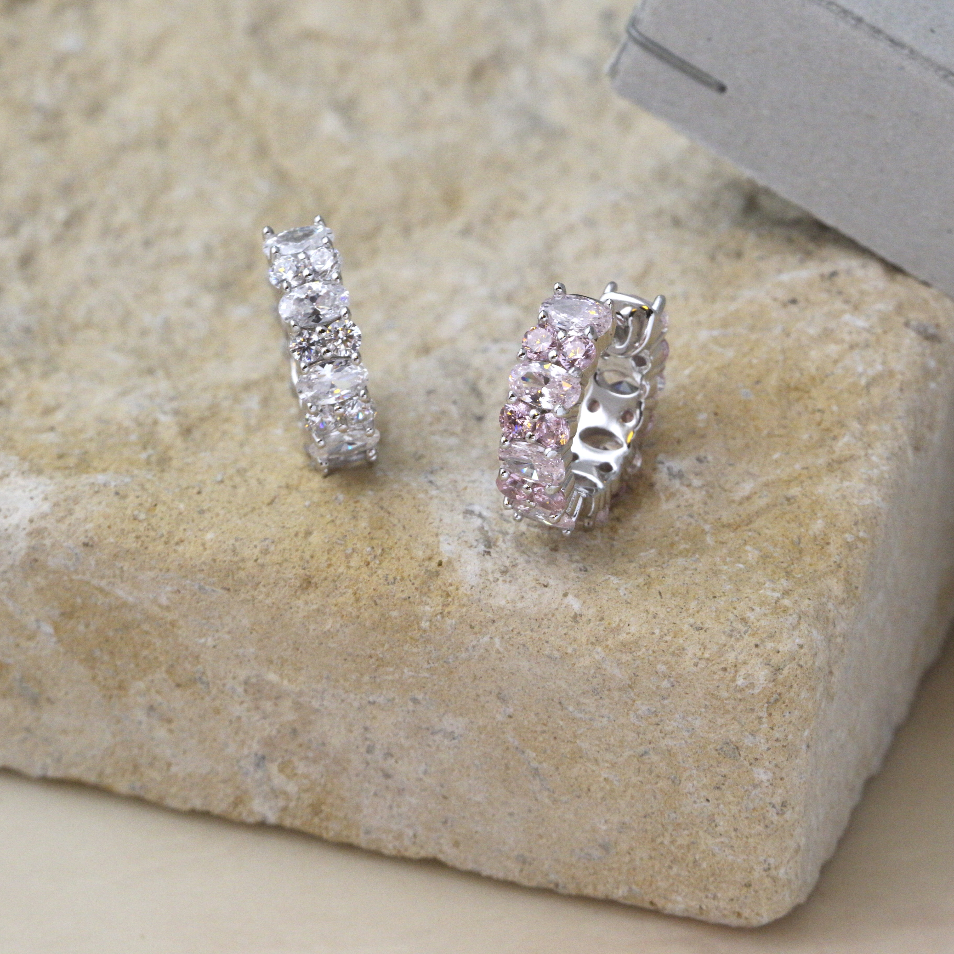 Sve55 (premium粉鋯石、premium白鋯石圈耳環）