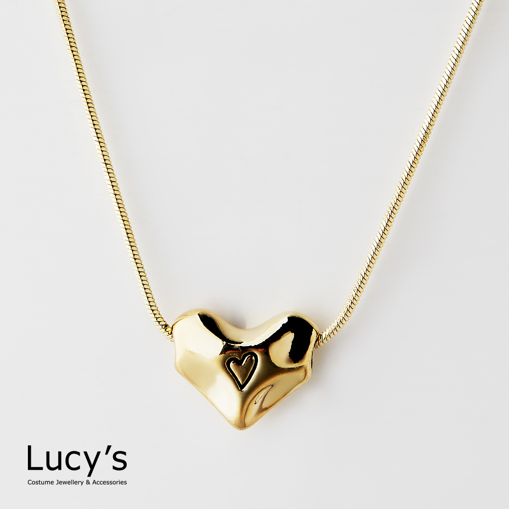 熔岩愛心 項鍊 (二色) (124290/124291)