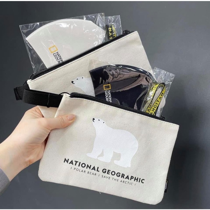 【NATIONAL GEOGRAPHIC】口罩組＋掛繩＋北極熊收納袋 🐻‍❄️