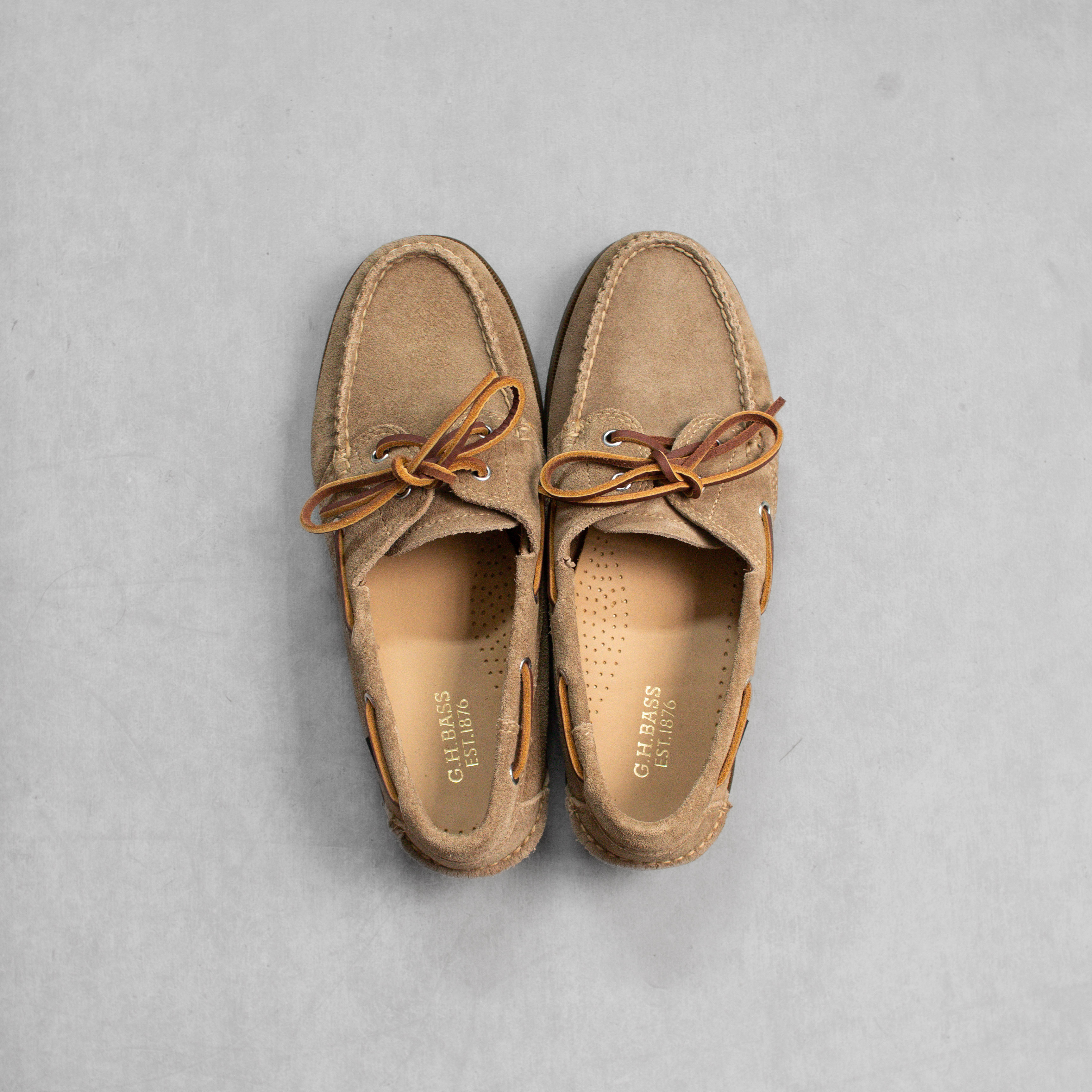 MENS G.H.BASS JETTY II 2 EYE SUEDE BOAT SHOES 牛皮 麂皮面 沙色 帆船鞋 兩色
