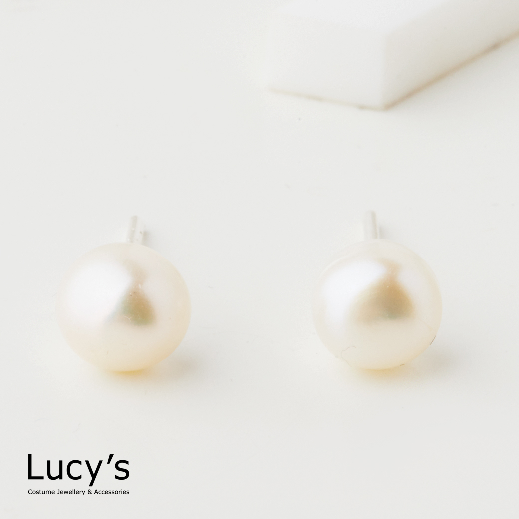 925純銀 經典珍珠 耳環 (37335)