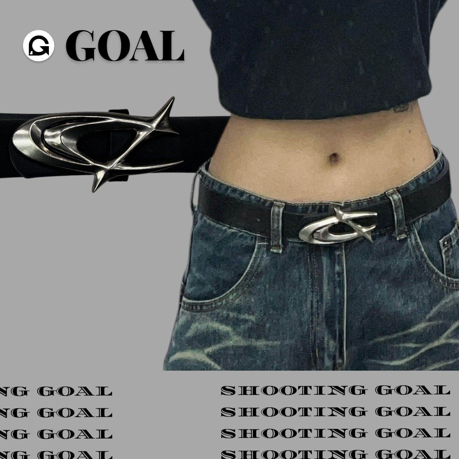 (GOAL)  橢圓霧面 皮帶