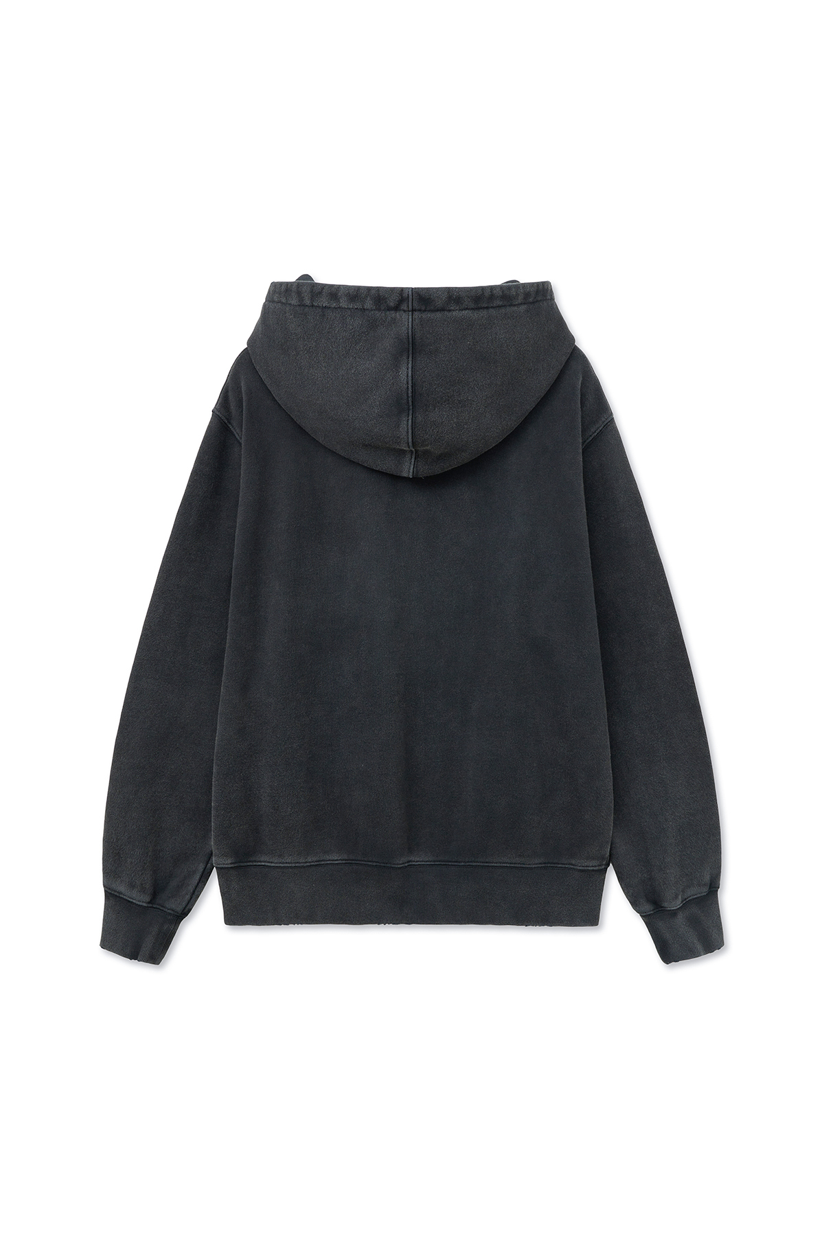 VINTAGE COLOR DYING LOGO HOODY IN CHARCOAL
