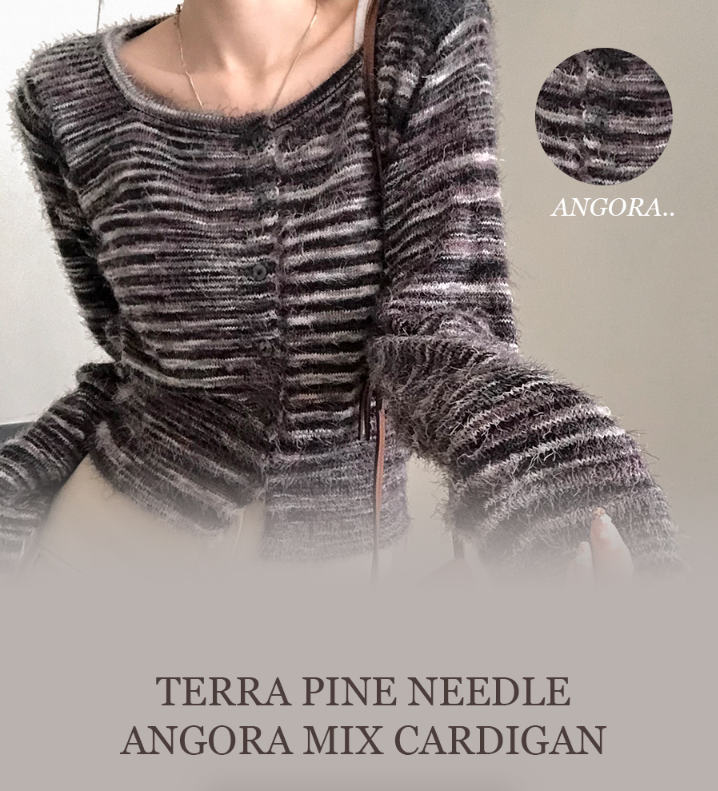 早秋預訂｜FLUFFY混色短款開襟衫