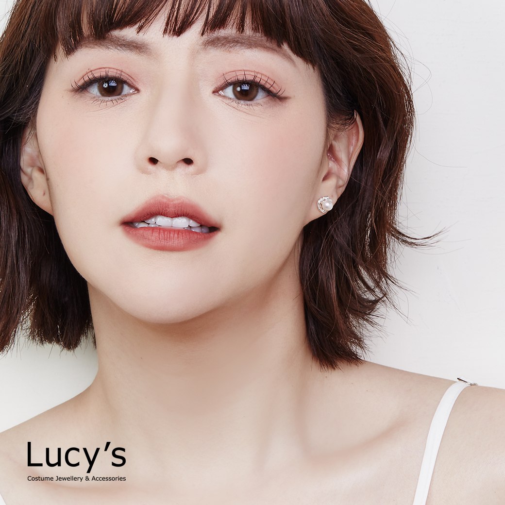 925純銀 環繞珍珠 耳環 (126933)