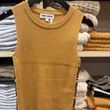 [S] DKNY WHISKEY/BLACK TRIM RIB SLEEVELESS TOP, DJ4R0115-W9B (SD1564)