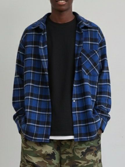 格仔長袖恤衫 Not-050S