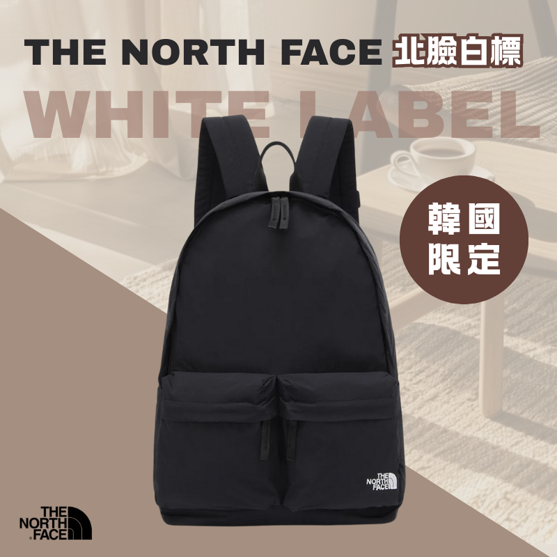 【Korea Exclusive】THE NORTH FACE WHITE LABEL Black Backpack｜Large Capacity Unisex