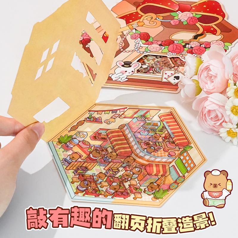 Manxiaoman Flip-Cover Series Diorama Stickers