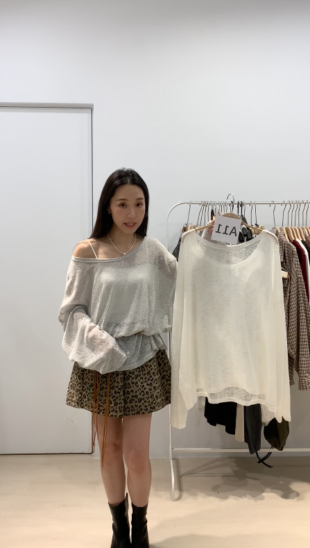 (3件5折) 慵懶感雪花花花花雜織針織上衣 _00691-5