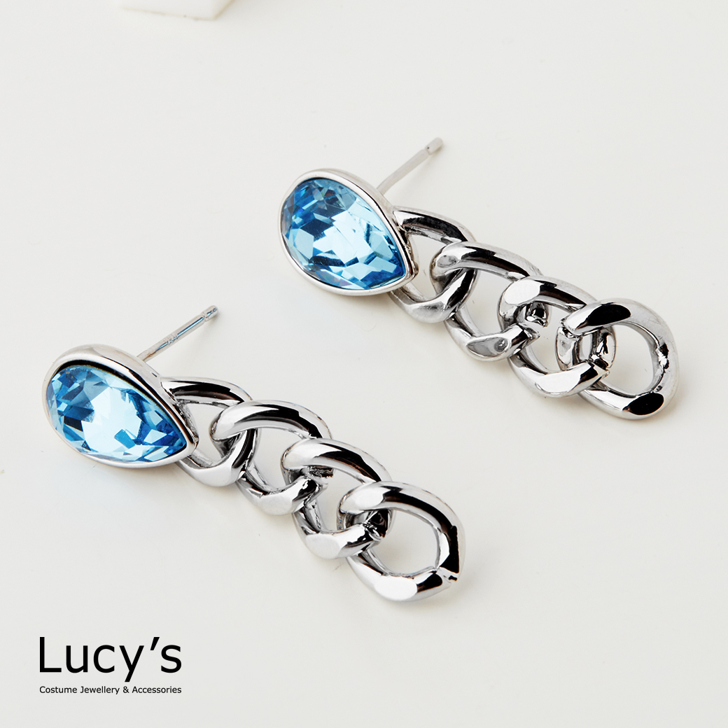 晶漾鍊條 耳環 (三色) (126850/126851/126852)