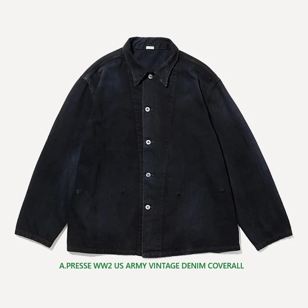 9/24 UPDATED: A.PRESSE 2025 WW2 US ARMY VINTAGE DENIM COVERALL [CUSTOM] 25AAP-01-44 - PRE ORDER ITEM (預訂中)