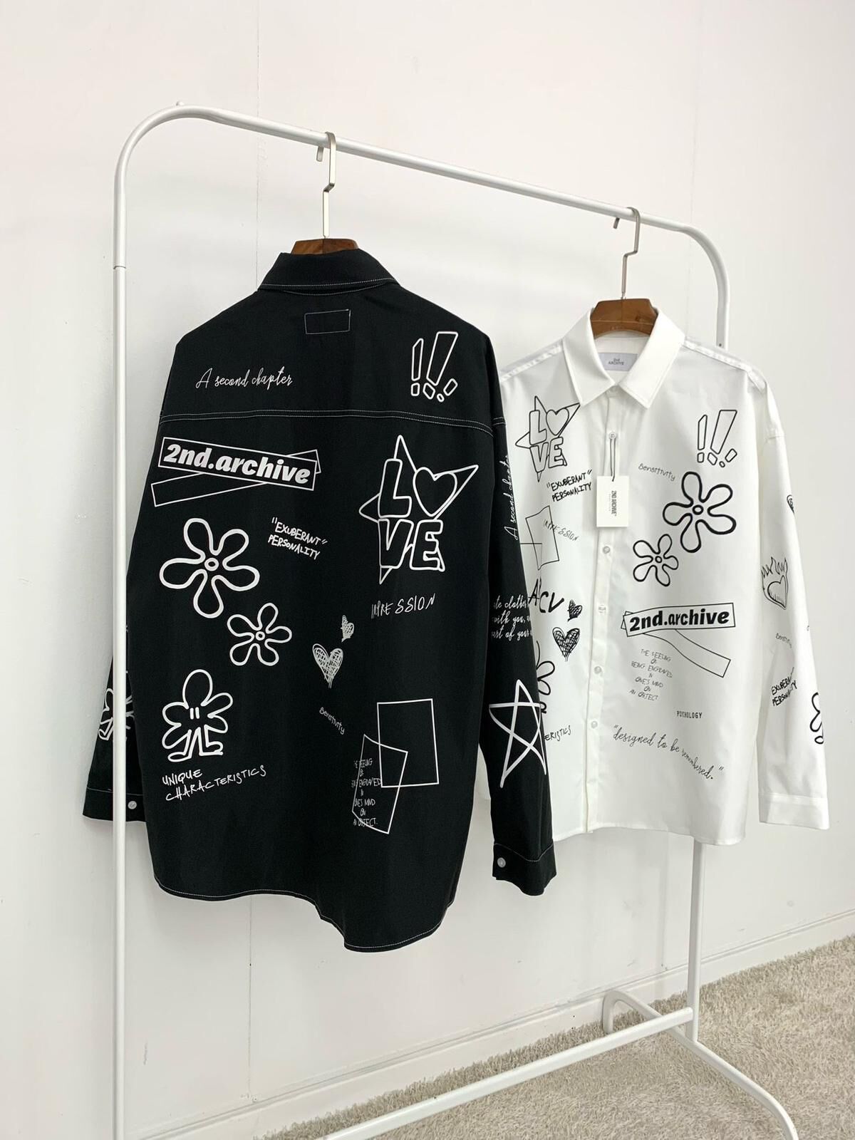 英文字圖案長袖恤衫 2nd-291S