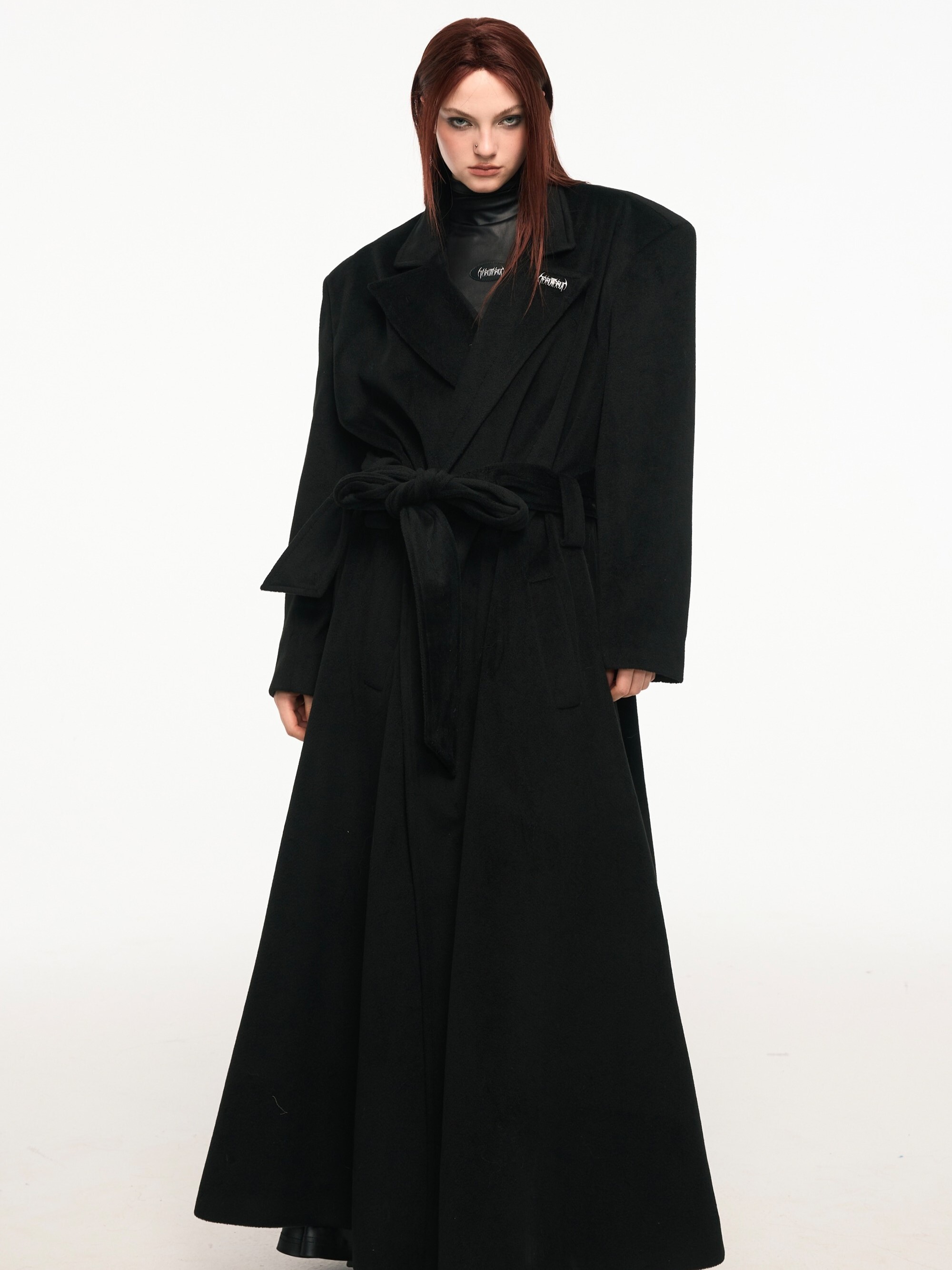 TAROTAROT The Matrix 超長款 墊肩收腰 大衣