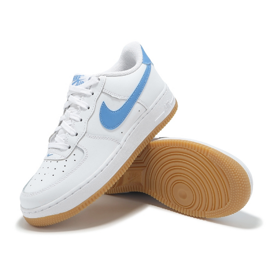 【預訂】NIKE AIR FORCE 1 白藍啡底 -GS