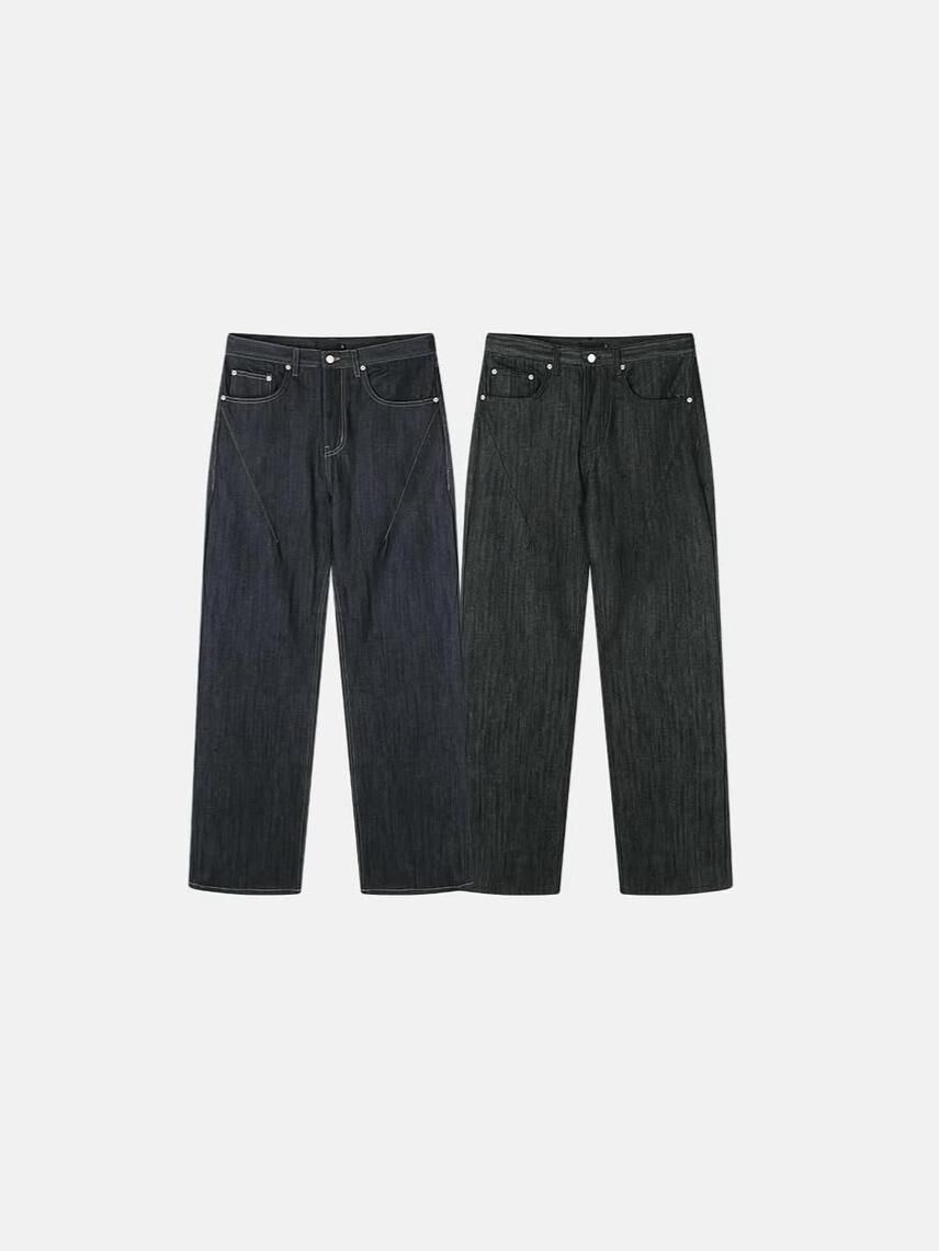 淨色鬆身牛仔褲 Vass-040P