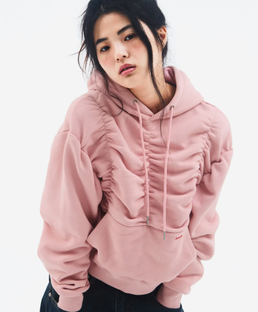 【代購】Ames SHIRRING HOODIE PINK 抓皺帽踢 連帽上衣 帽踢 抓皺 三色 黑 粉 白