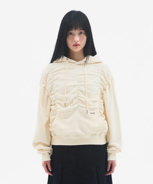 【代購】Ames SHIRRING HOODIE PINK 抓皺帽踢 連帽上衣 帽踢 抓皺 三色 黑 粉 白