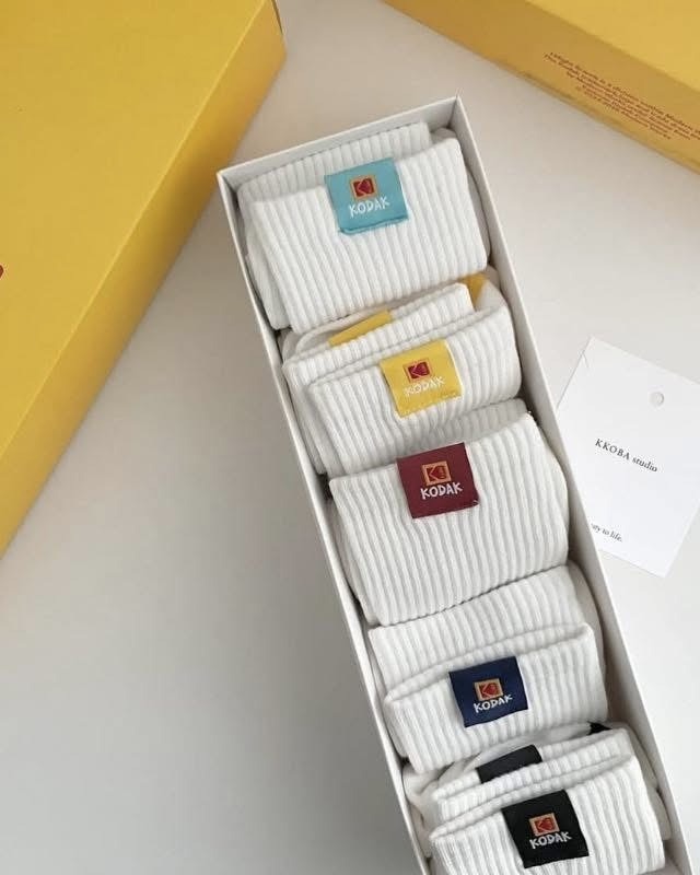 KODAK 柯達 彩標中筒襪 5雙組