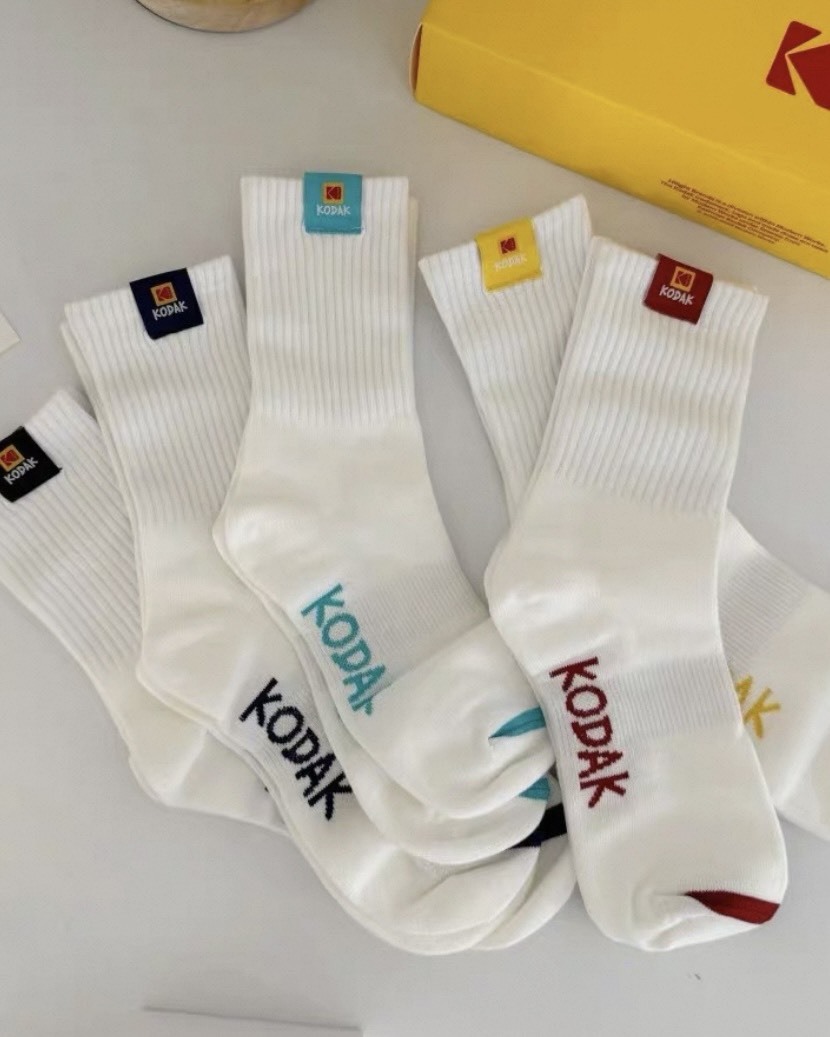 KODAK 柯達 彩標中筒襪 5雙組