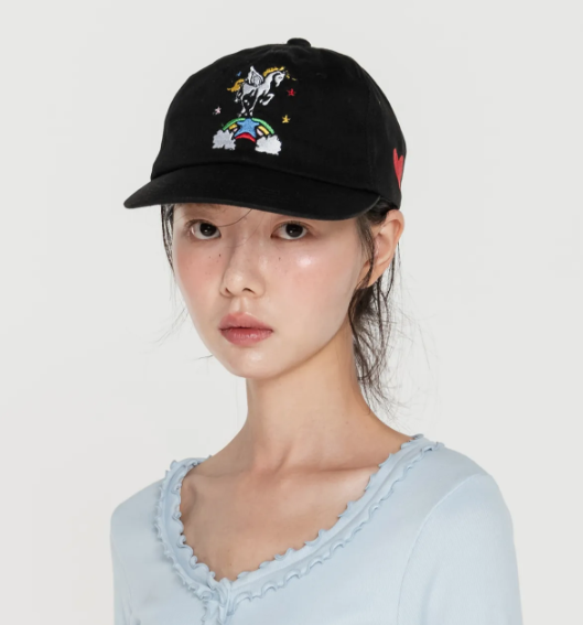 【代購】HIGH SCHOOL DISCO 獨角獸復古鴨舌帽 棒球帽 彩虹 棒球帽 復古 獨角獸