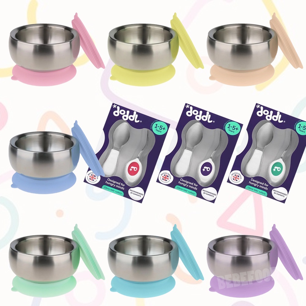 💙寶寶學習組💙 little.b 316 雙層不鏽鋼吸盤碗+Doddl 兒童學習二件組