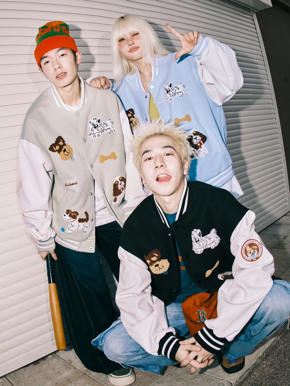 LEMANISM 美式 狗狗刺繡棒球外套