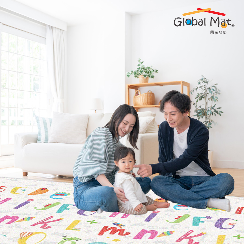 限時免運【Global mat】國民地墊 XPE 2CM 加厚雙面摺疊地墊 - 彩色字母 D3 (200 x 180)