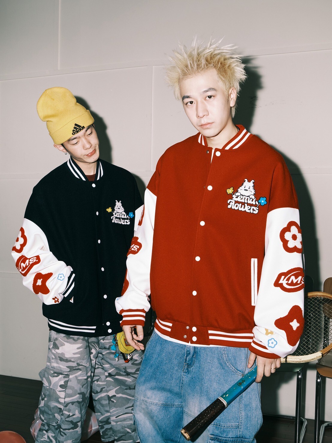 LEMANISM 美式 花卉貼布刺繡棒球外套