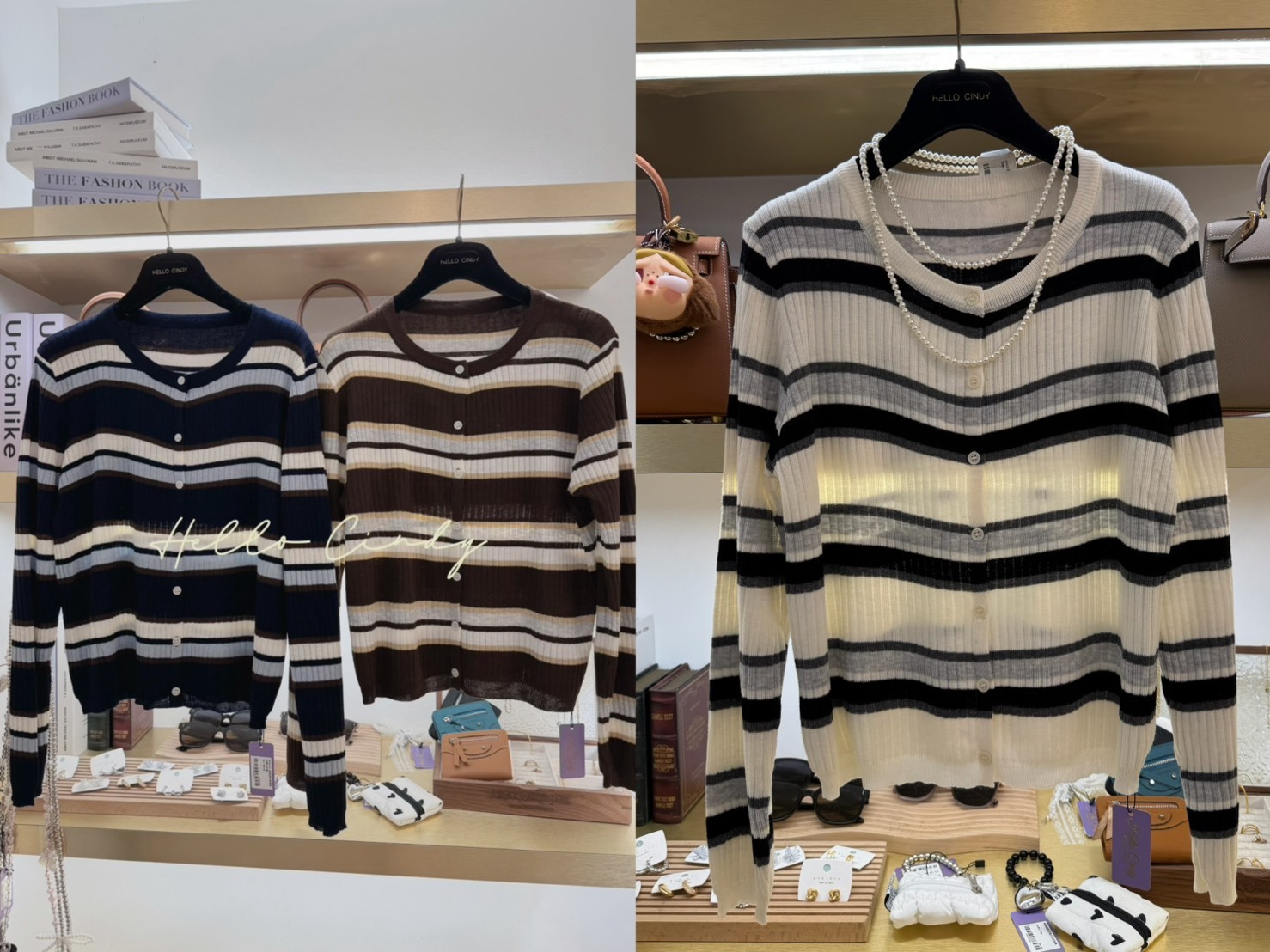 B09070 -超甜美彩色條紋針織小外套