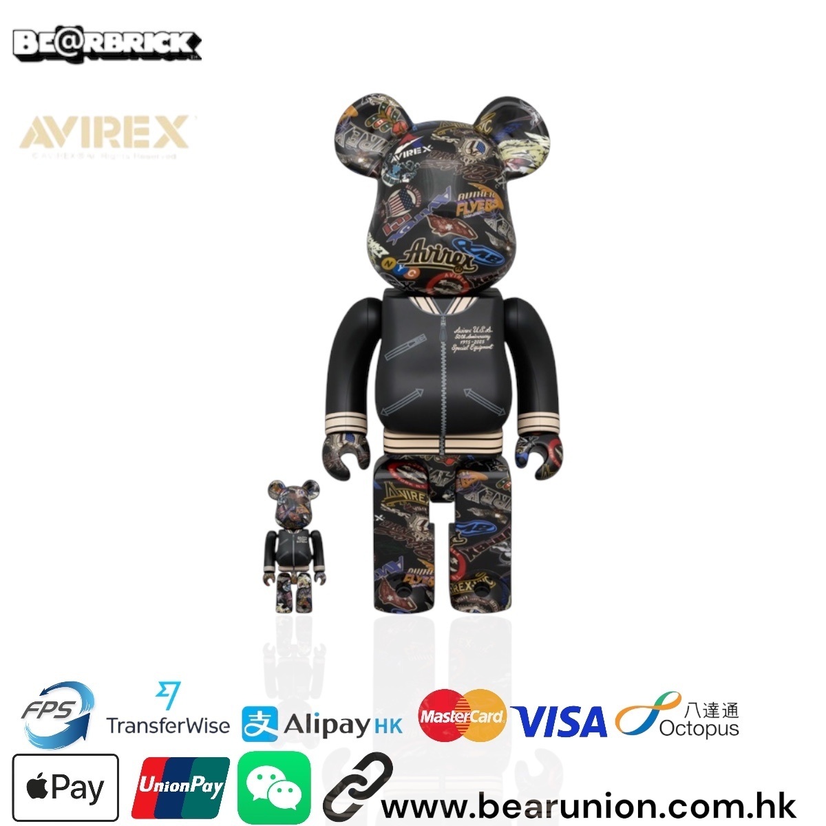 🎏預訂🎏Bearbrick 400% 100% AVIREX 50th VARSITY