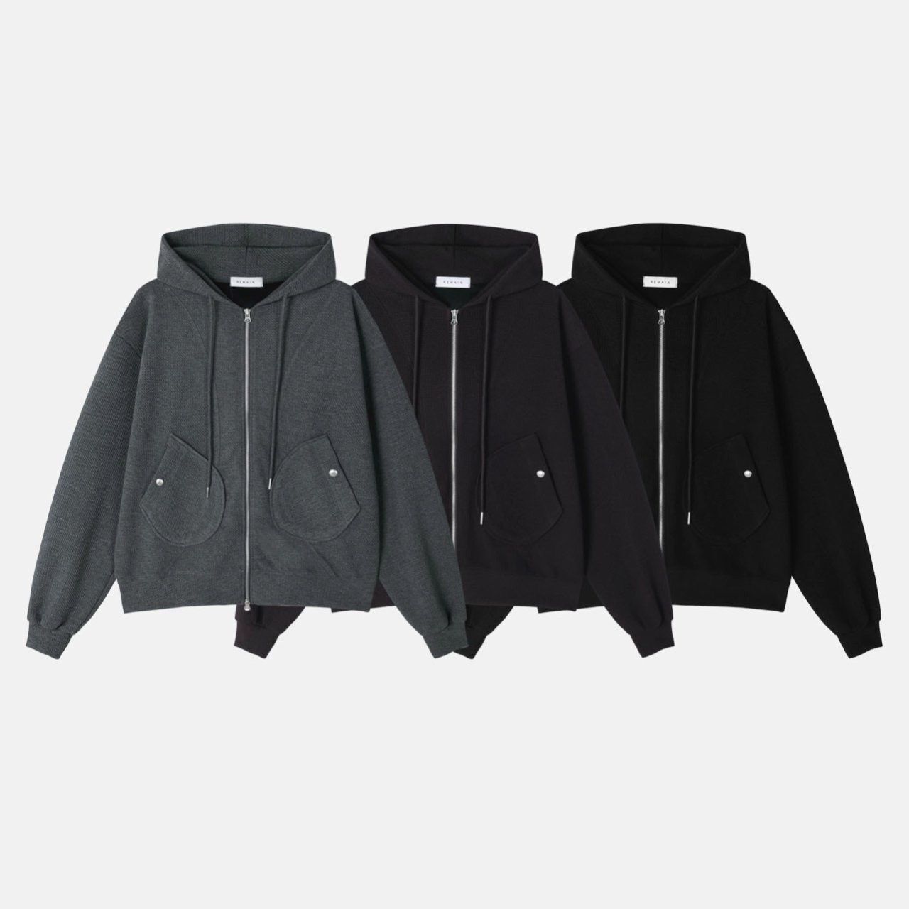 洗水連帽拉鍊外套 REMAIN-030JK