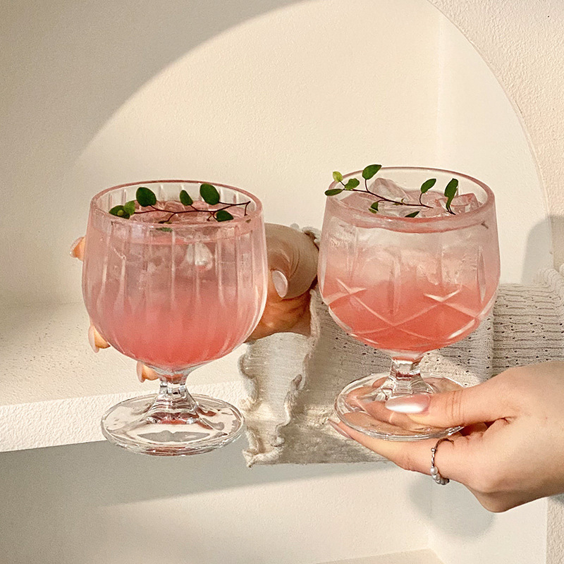 《6261》ins風小眾法式高腳玻璃杯250ml