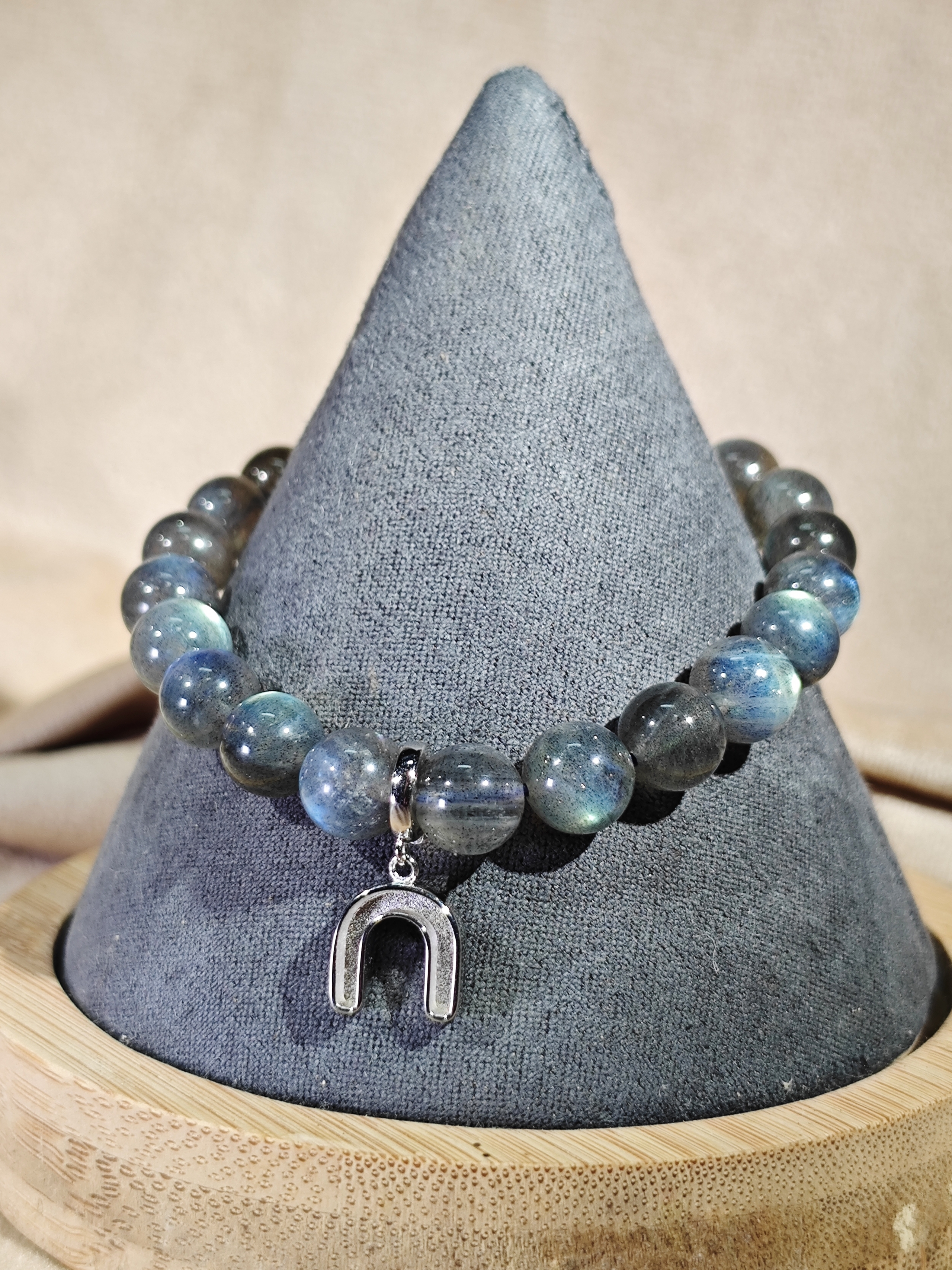 灰黑拉長石水晶手鏈