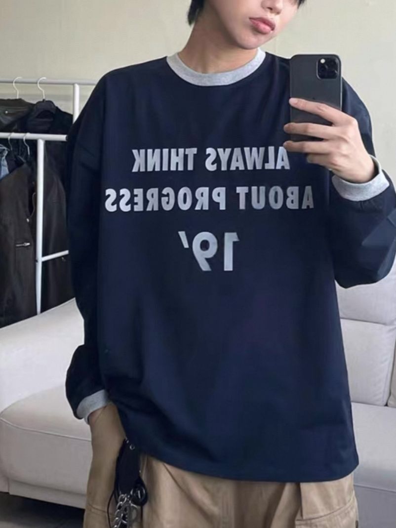 英文字長袖衫 REMAIN-035T