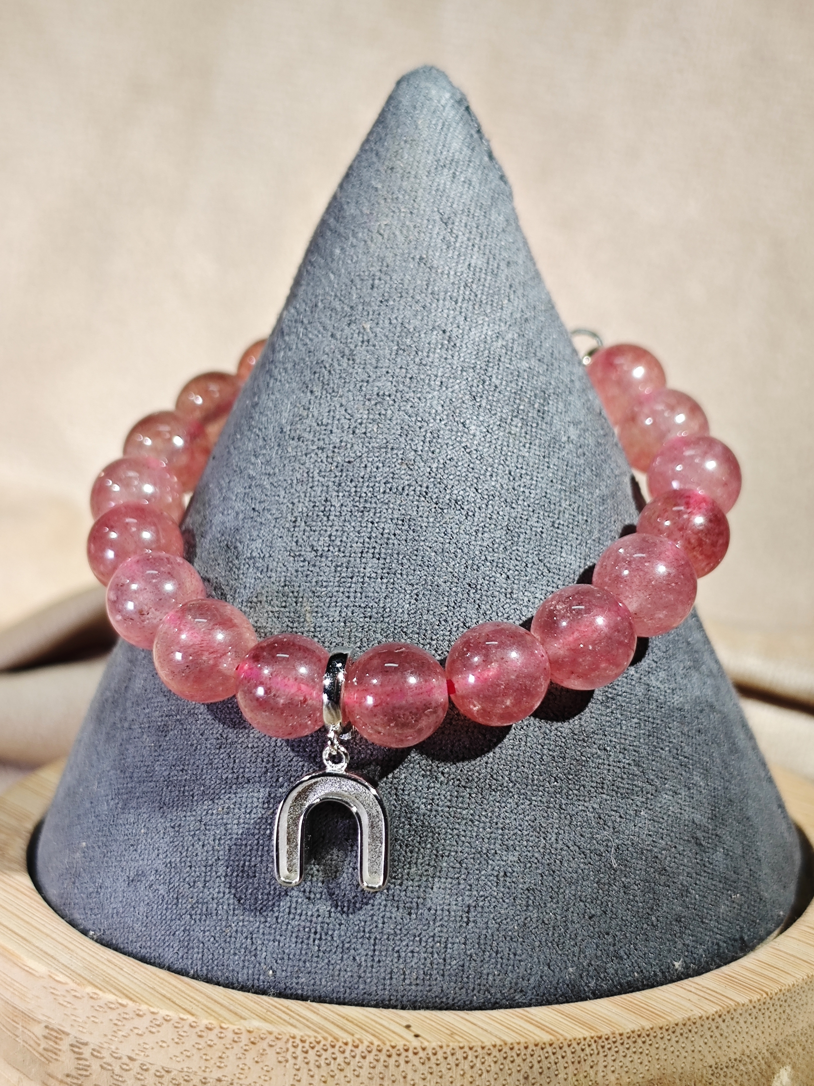 草莓晶手鍊 - 淺紅