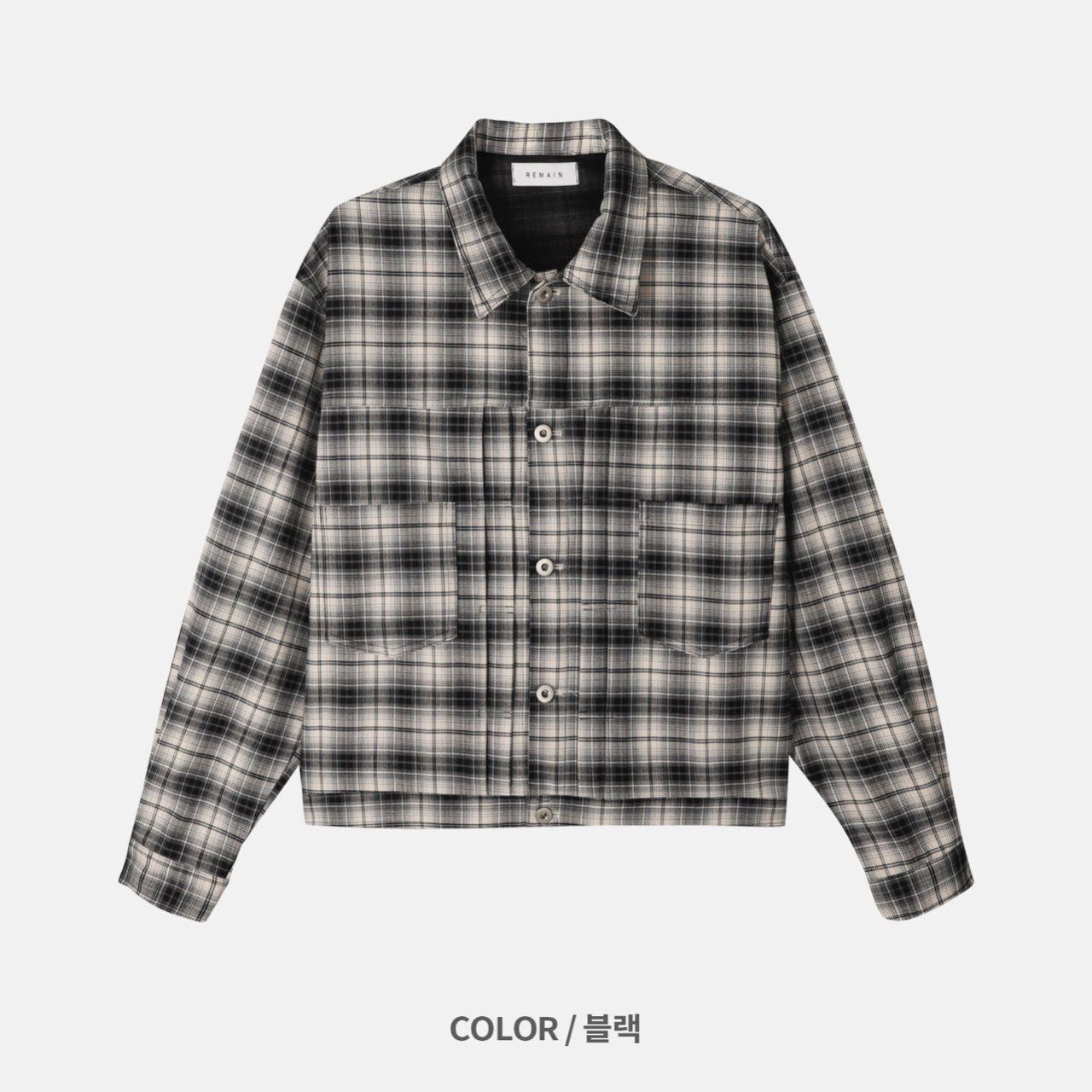 格仔長袖恤衫 REMAIN-039S