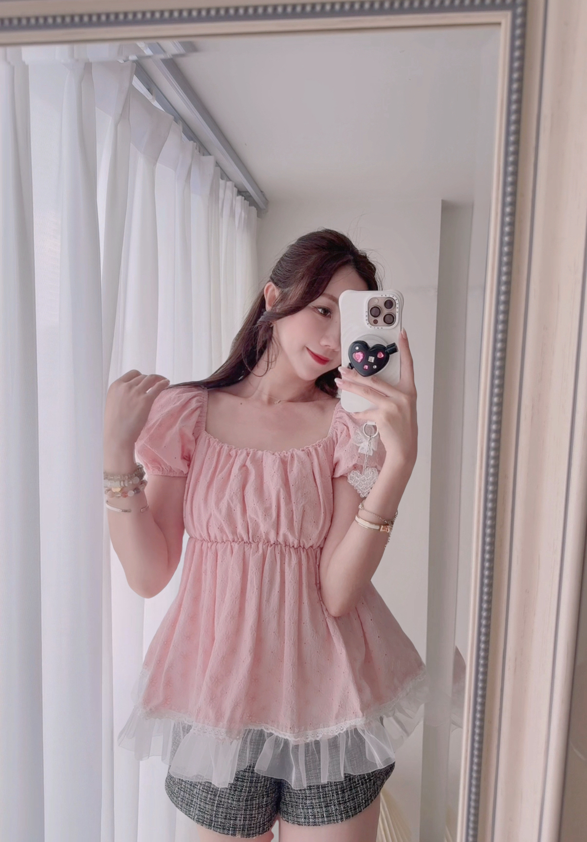 *BJ2 MADE SERIES* THE EMBROIDERY TOURNESOL🌻 YARN RUFFLE PUFFY TOP LIVE 0914