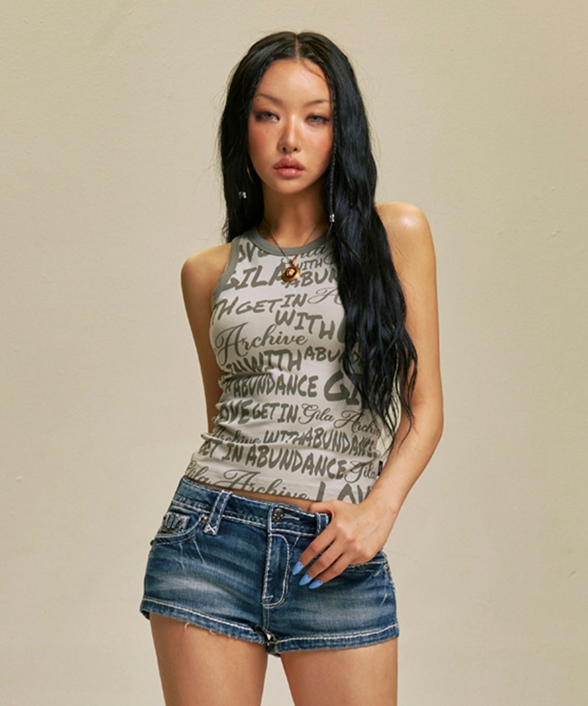 【代購】GILAARCHIVE TWO TONE LETTERING  雙色 字母 無袖背心