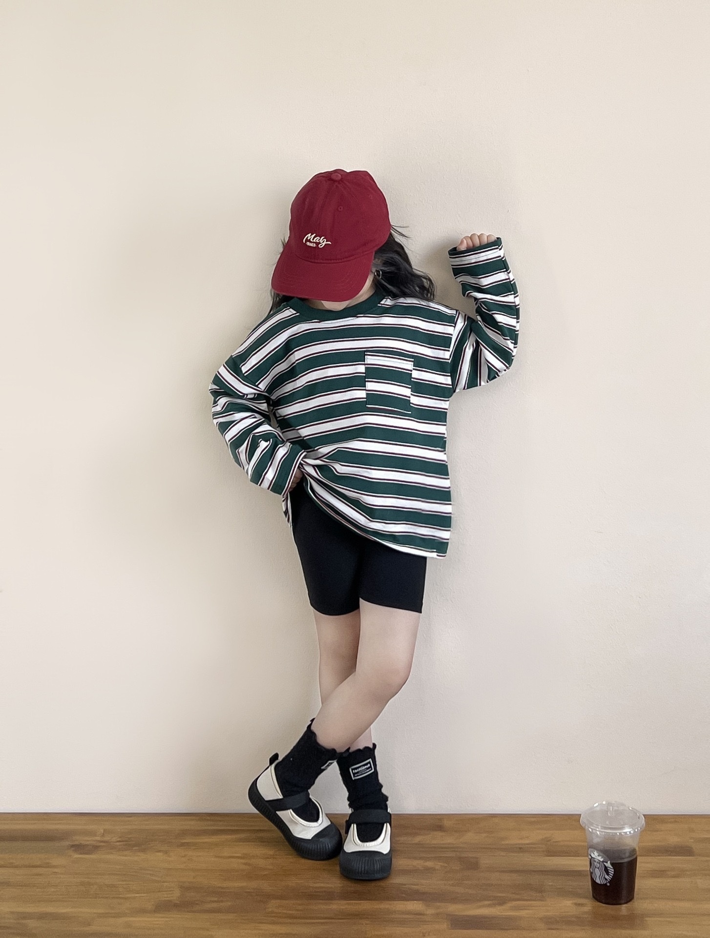 休閒時髦綠中長版上衣