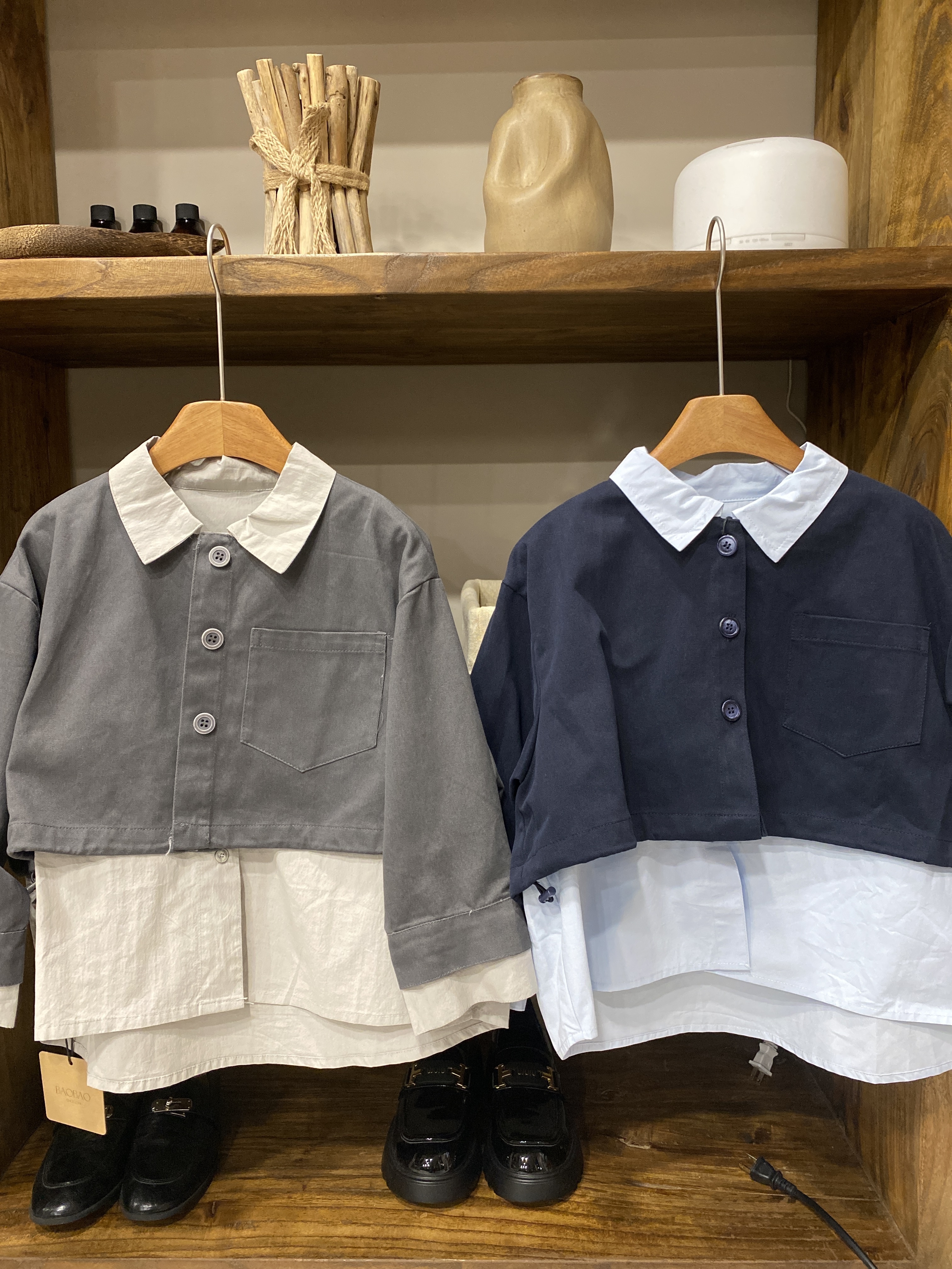 A03113假兩件襯衫