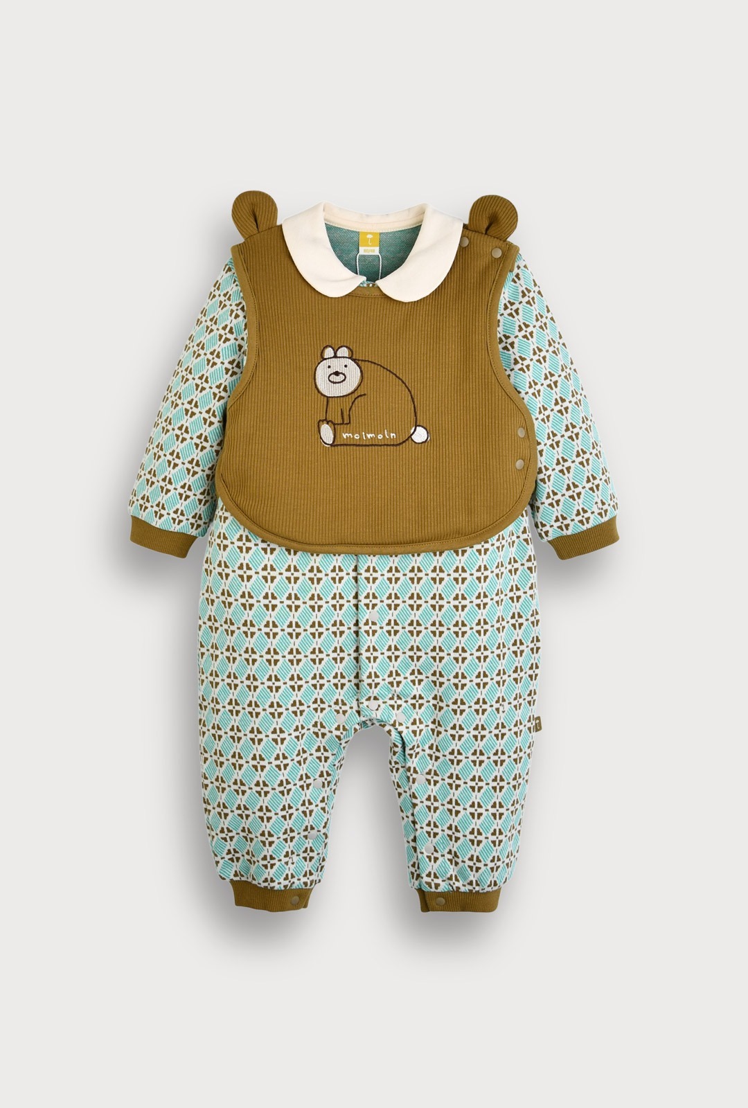 Moimoln☘︎25冬 幾何童趣連身衣套裝(圍兜兜可拆)