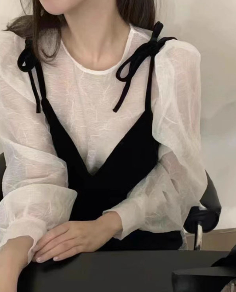 正韓ᴷᴼᴿᴱᴬ 🇰🇷夢幻柔美層次感雪紡上衣兩件組