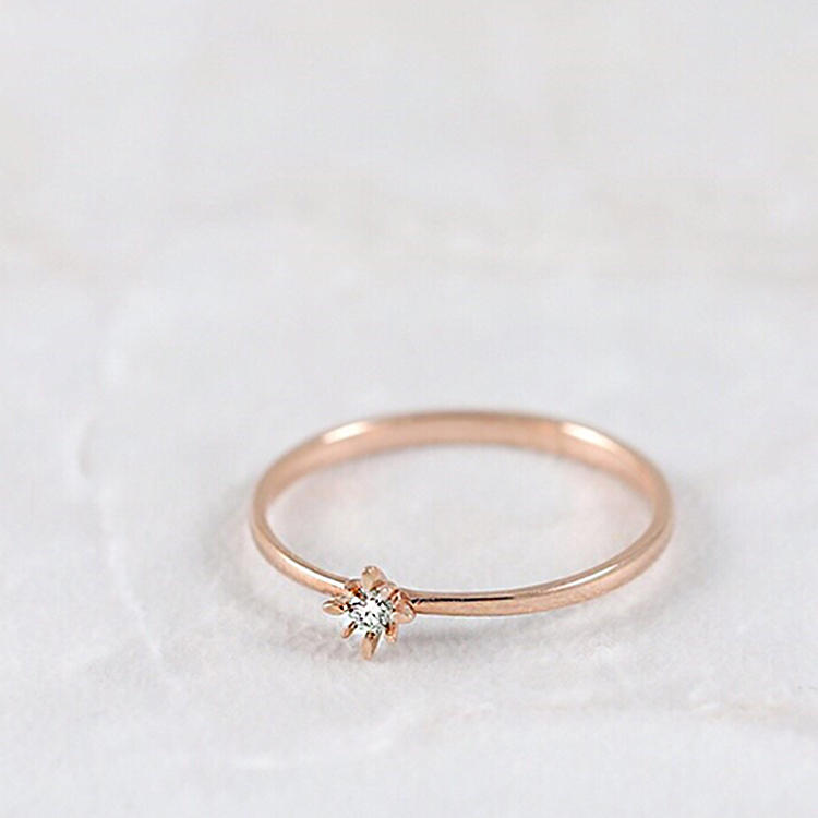 ｜小星芒｜14K 鑽石戒指